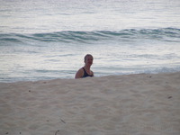 Margaret on Dover beach.