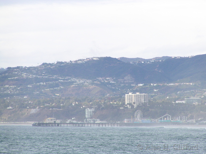 View of Santa Monica pier from Venice pier