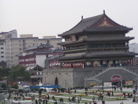 The Drum Tower seen from the Bell Tower, Xi’an