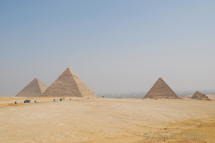 Great Pyramid, Khafre Pyramid and Menkaure Pyramid