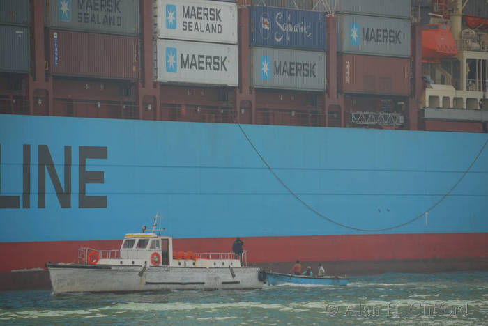 Container ship entering the Suez Canal