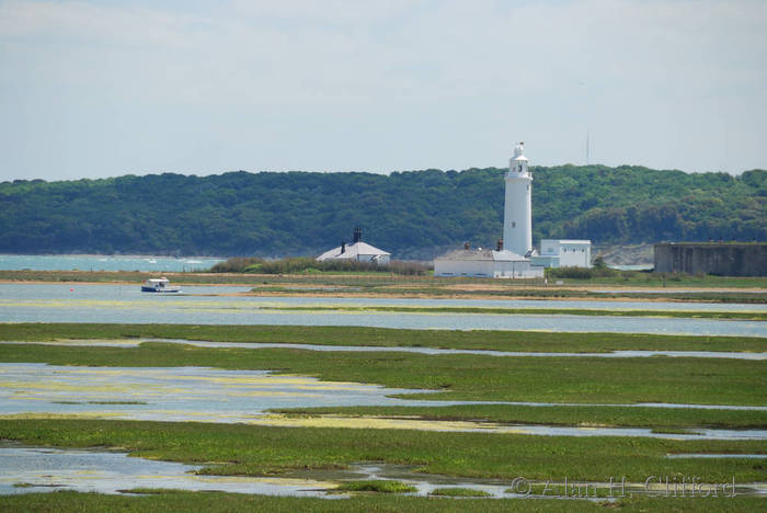 Hurst Point lighthouse and ferry