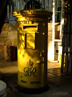 Yellow GR postbox