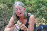 Margaret having lunch in the Mara
