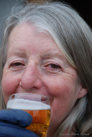 Margaret with beer