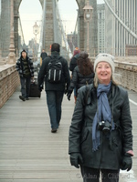 Margaret on Brooklyn Bridge