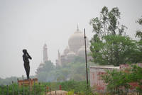 Taj Mahal viewed from Yamuna Kinara Road