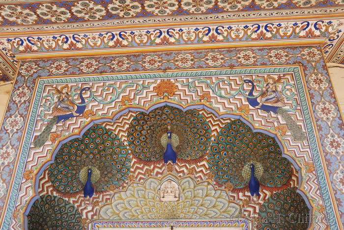 Detail from a doorway in Pritam Chowk City Palace Museum, Jaipur