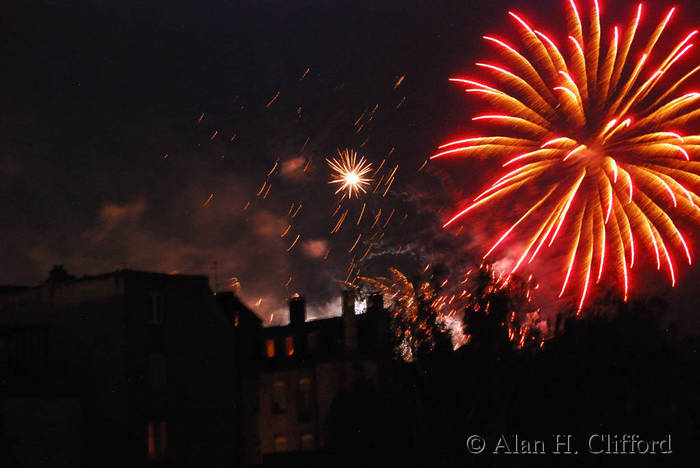 Fireworks in Strasbourg on Bastille Day