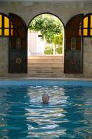 Margaret in the pool at the Amra Palace