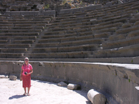 Margaret in the West Theatre at Omm Qais