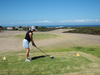 Margaret at Gansbaai Golf Club, the southernmost golf course on Africa
