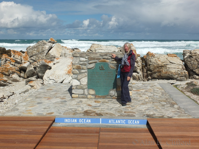 Margaret at the southernmost tip of Africa