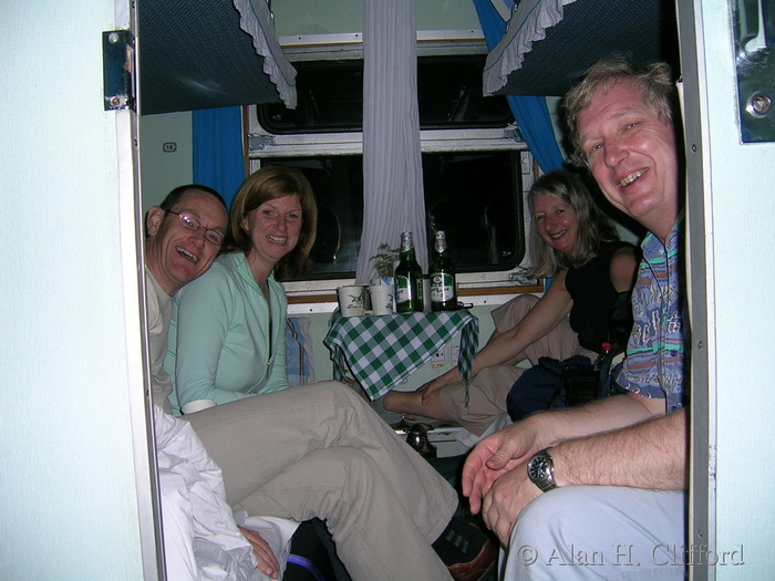 Margaret, Catherine, Connor and Alan in the soft sleeper from Xi’an to Yi Chang